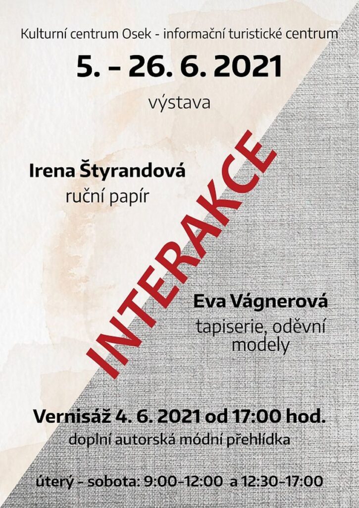 Výstava INTERAKCE v KC Osek (3. 6. – 26. 6. 2021)